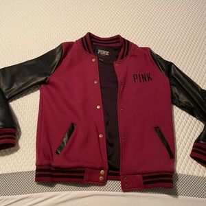Pink leather men’s jacket